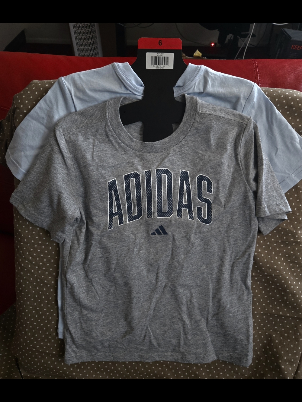 Brand New Adidas Gray Logo Tee - Youth